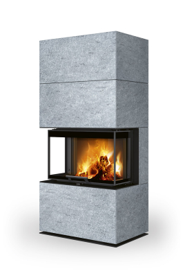 Designové akumulační krby s výsuvnými dvířky CARA | CARA C - Kámen
